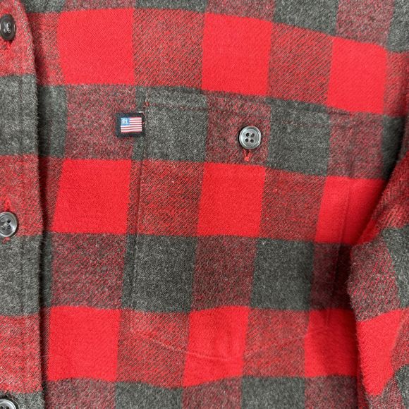Polo Jeans Co. Womens Top L‎ Red/gray Plaid Flannel Long Sleeve Button Up - Picture 5 of 7
